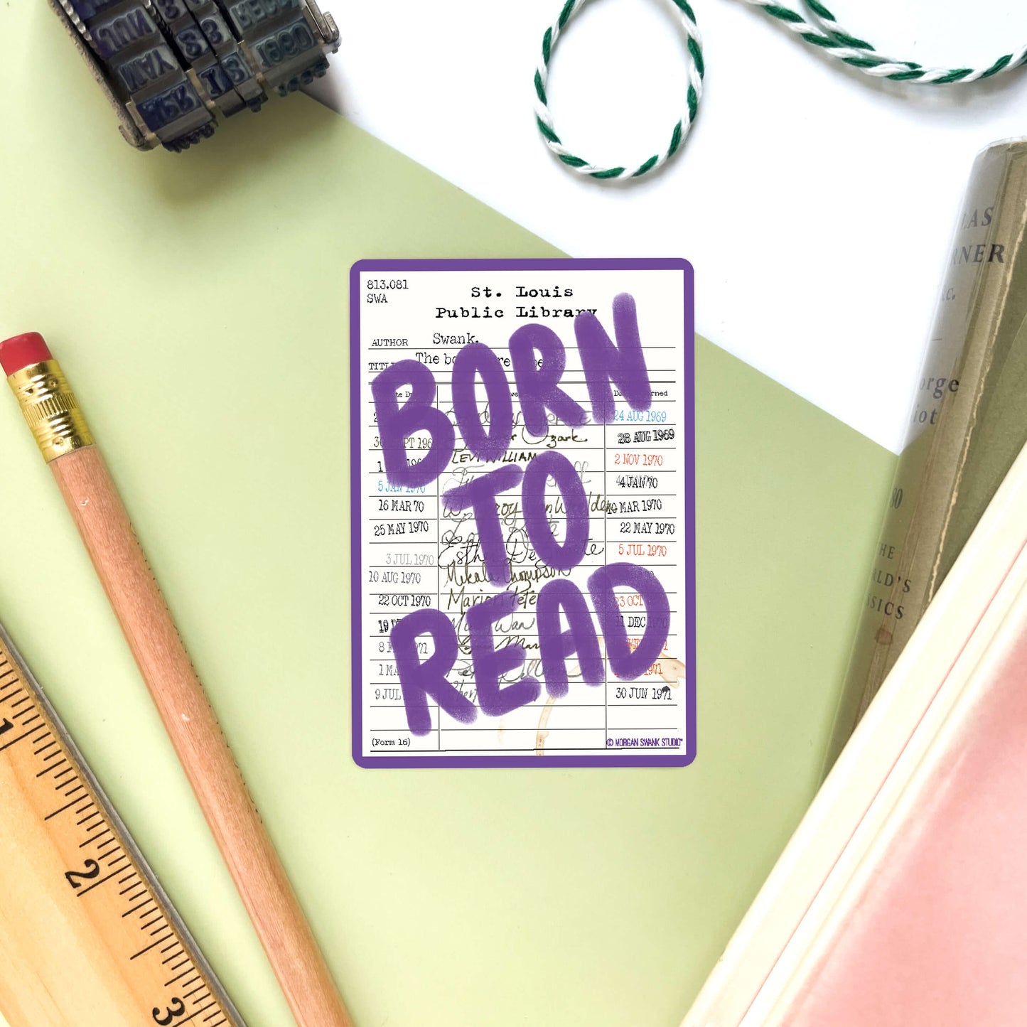 Born to Read Library Sticker