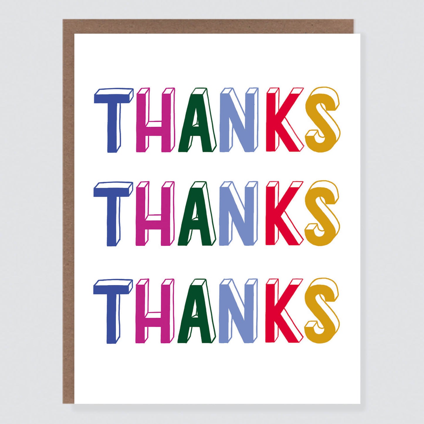 Thanks Times Three | Thank You Card - Case of 6