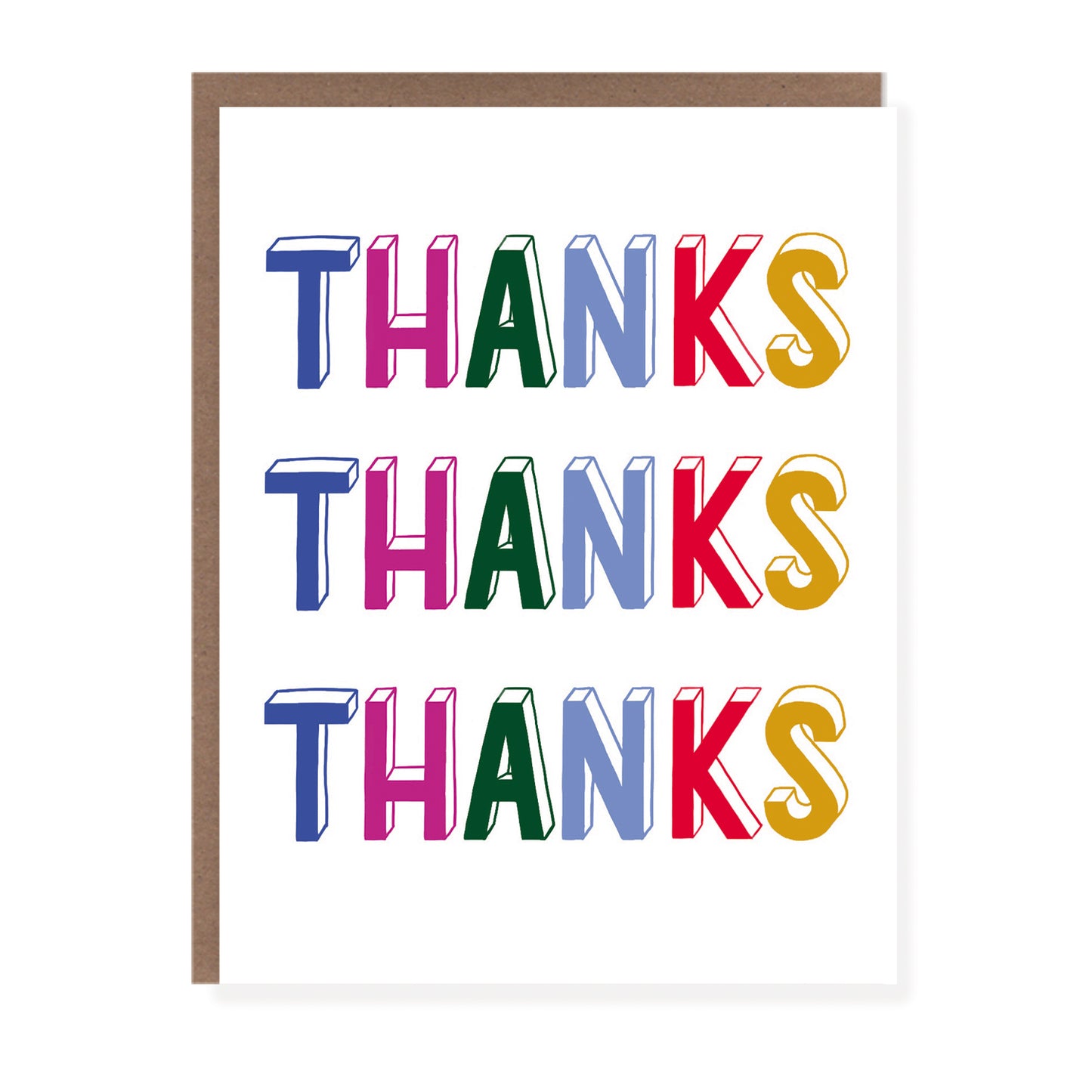 Thanks Times Three | Thank You Card - Case of 6