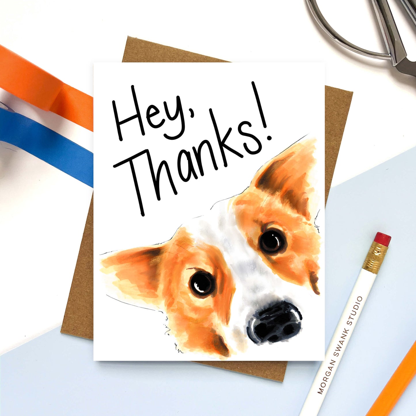 Hey Thanks Corgi | Thank You Card