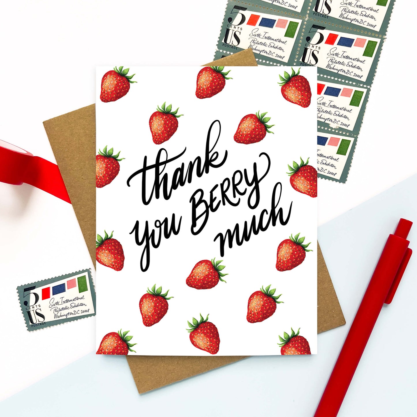 Strawberry Punny Thank You Card - Case of 6