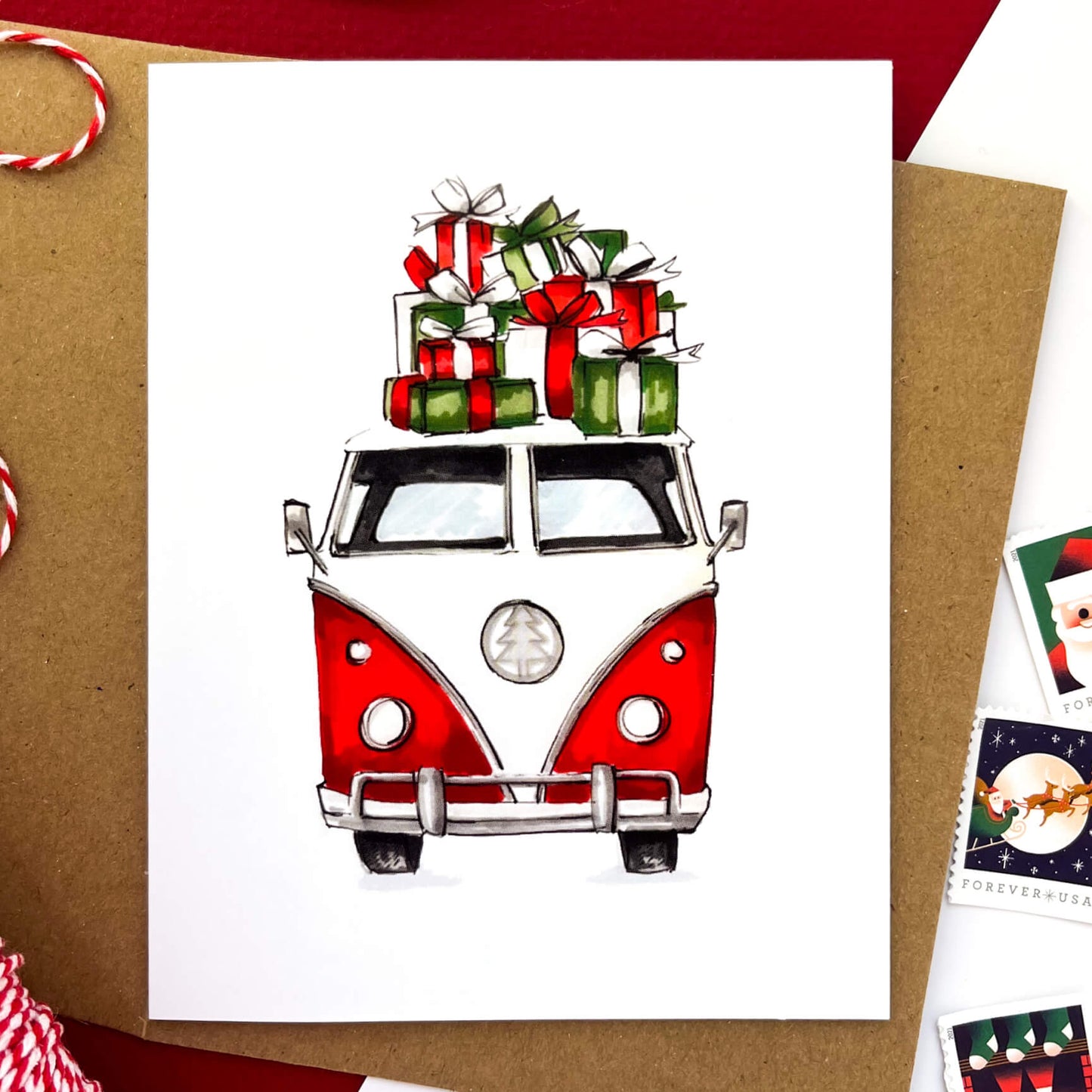Christmas Van Card - Case of 6