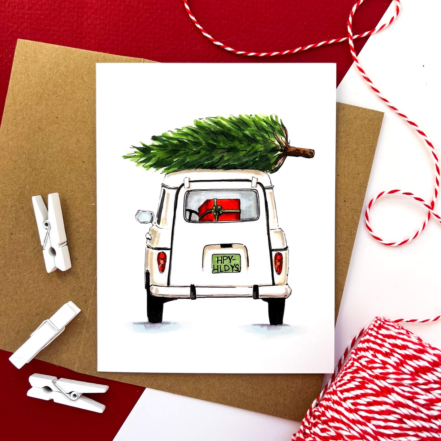 Holiday White Car Card - Case of 6