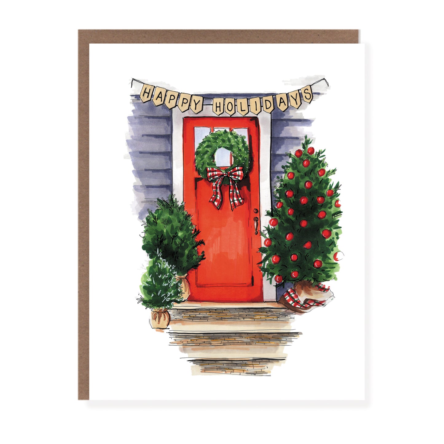 Red Door Cozy Holiday Card - Case of 6