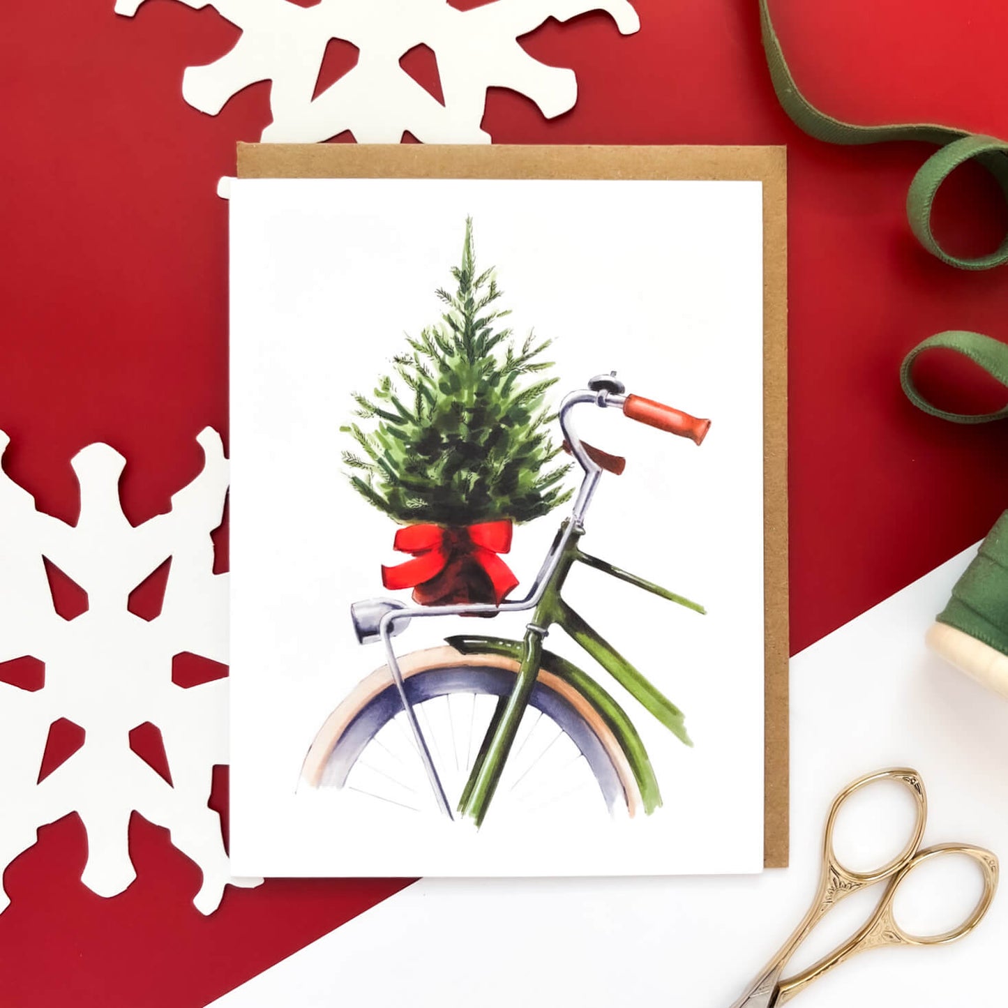 Christmas Bicycle Card | SALE