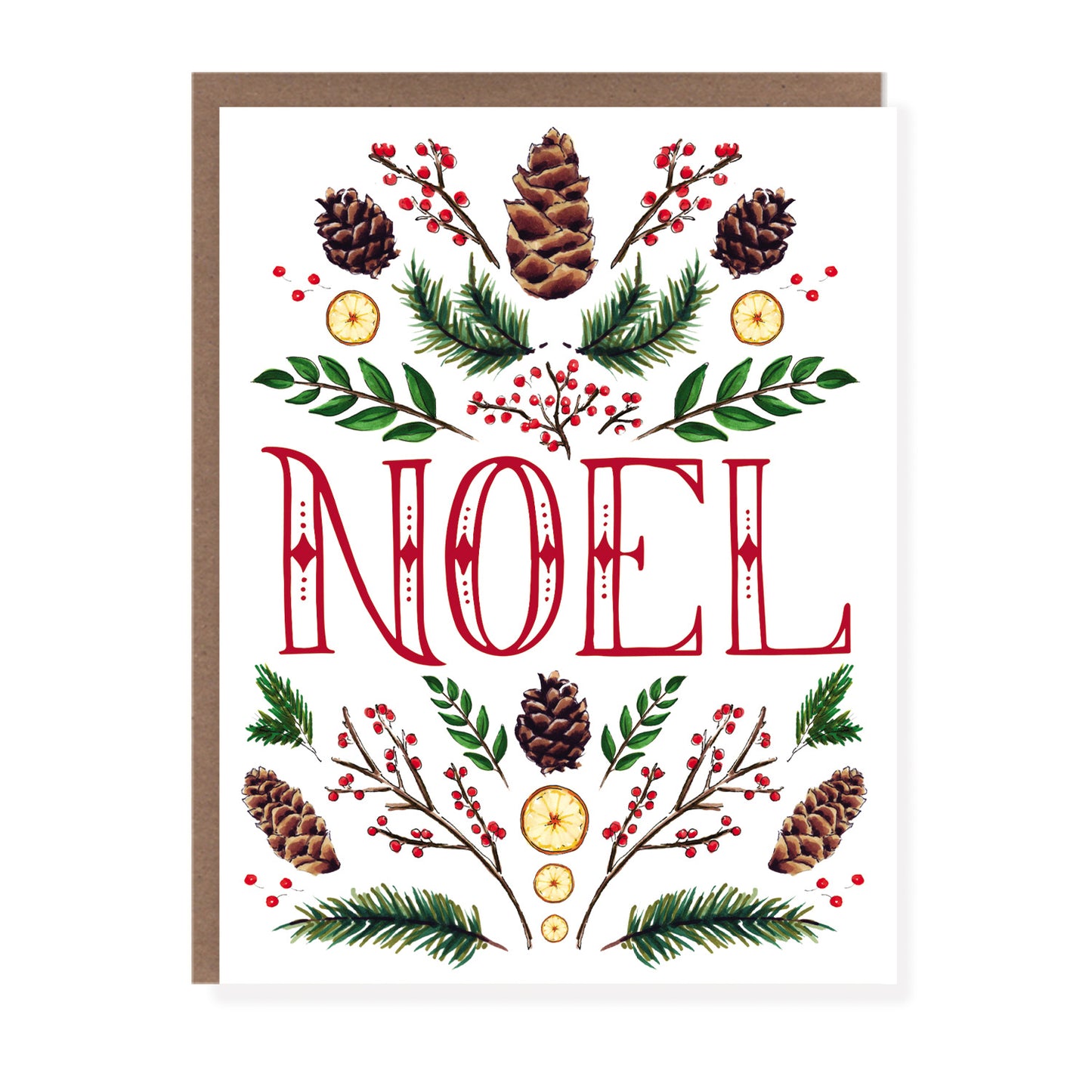 Noel Foliage | Folk Christmas Card - Case of 6