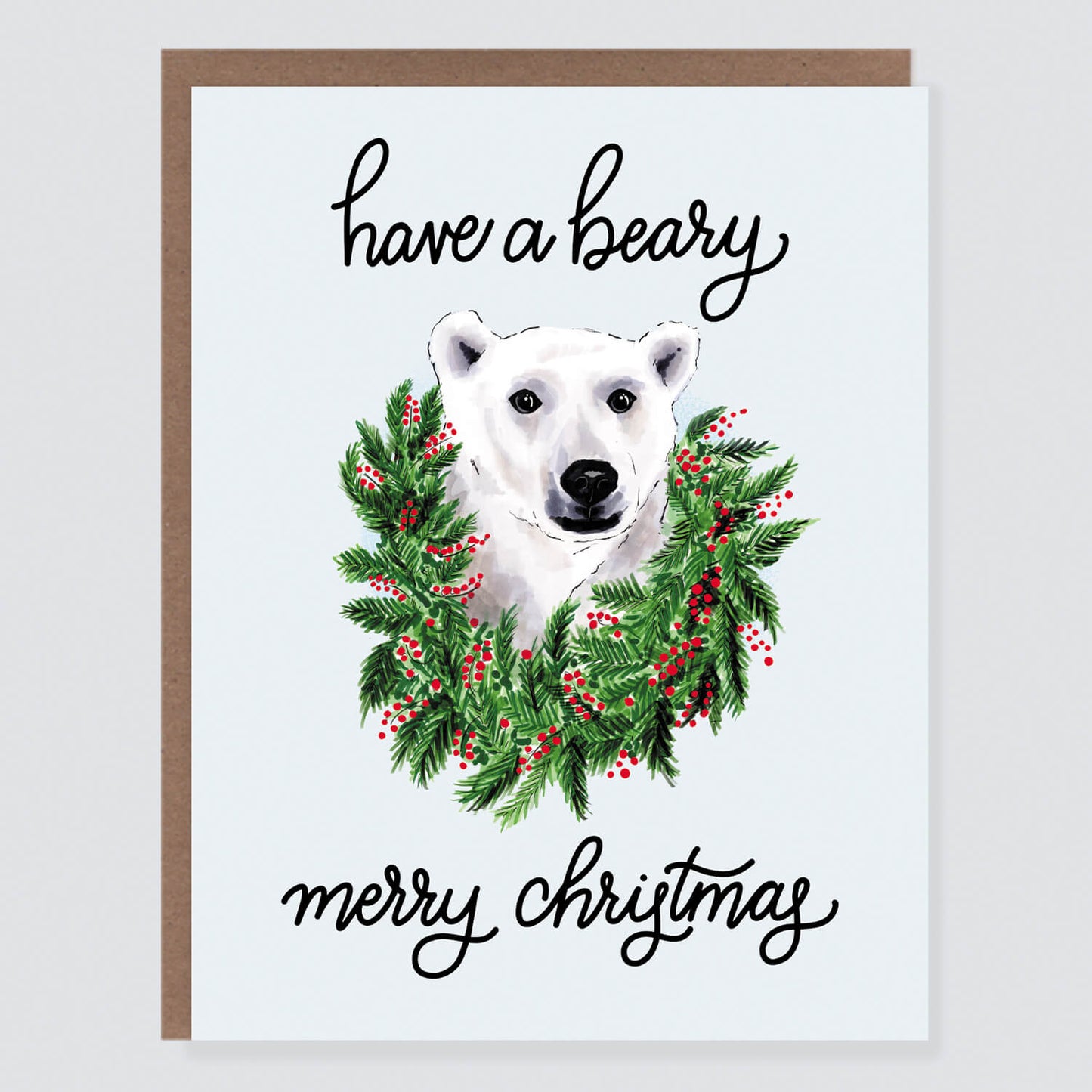 Beary Merry Bear | Punny Animal Christmas Card - Case of 6
