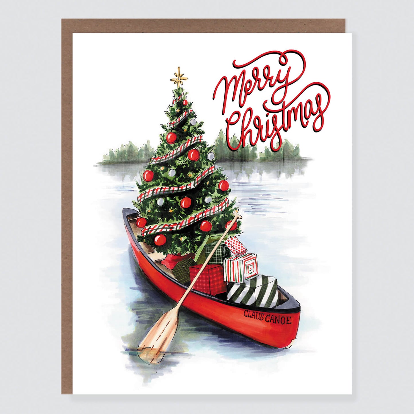 Clause Canoe Christmas Card - Case of 6