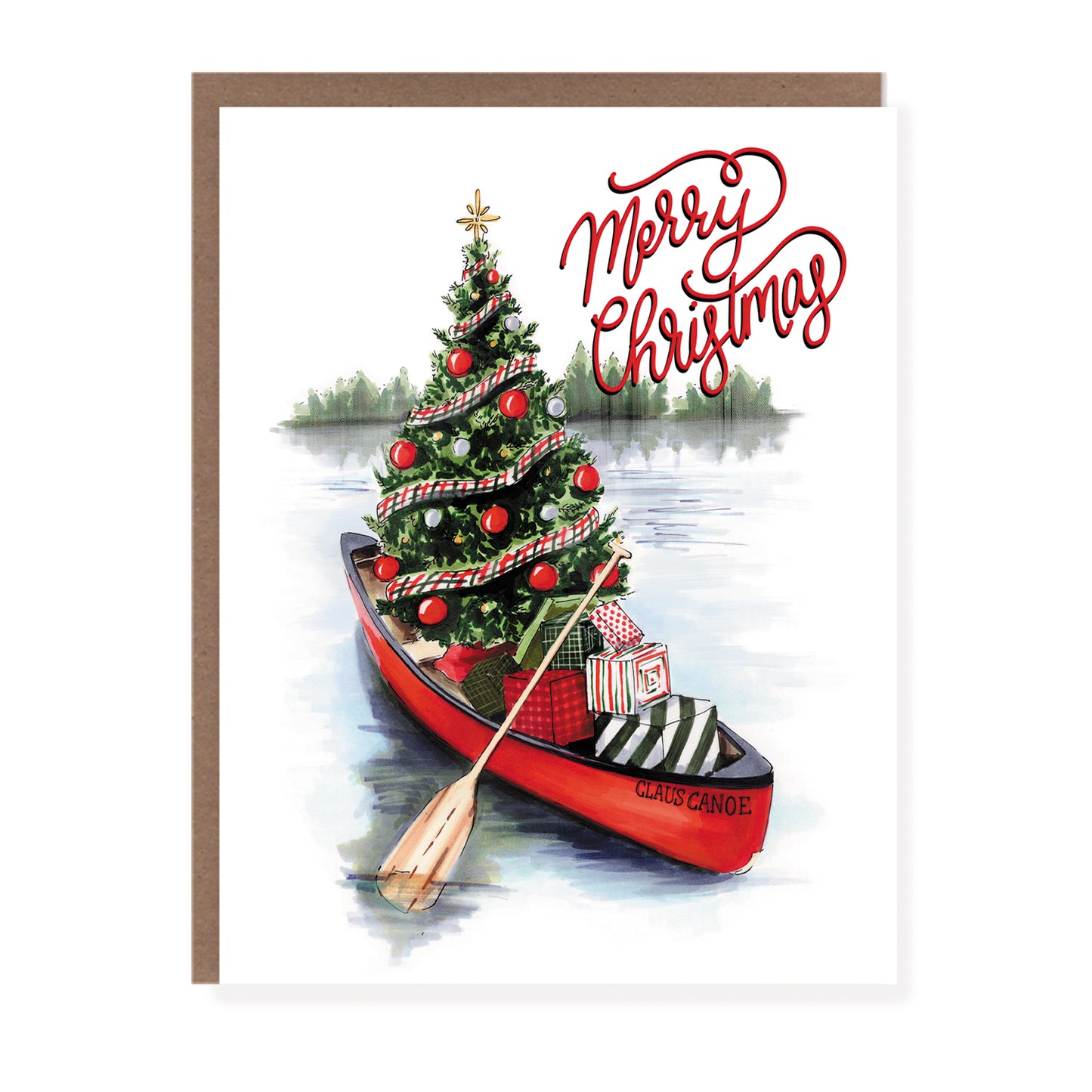 Clause Canoe Christmas Card - Case of 6
