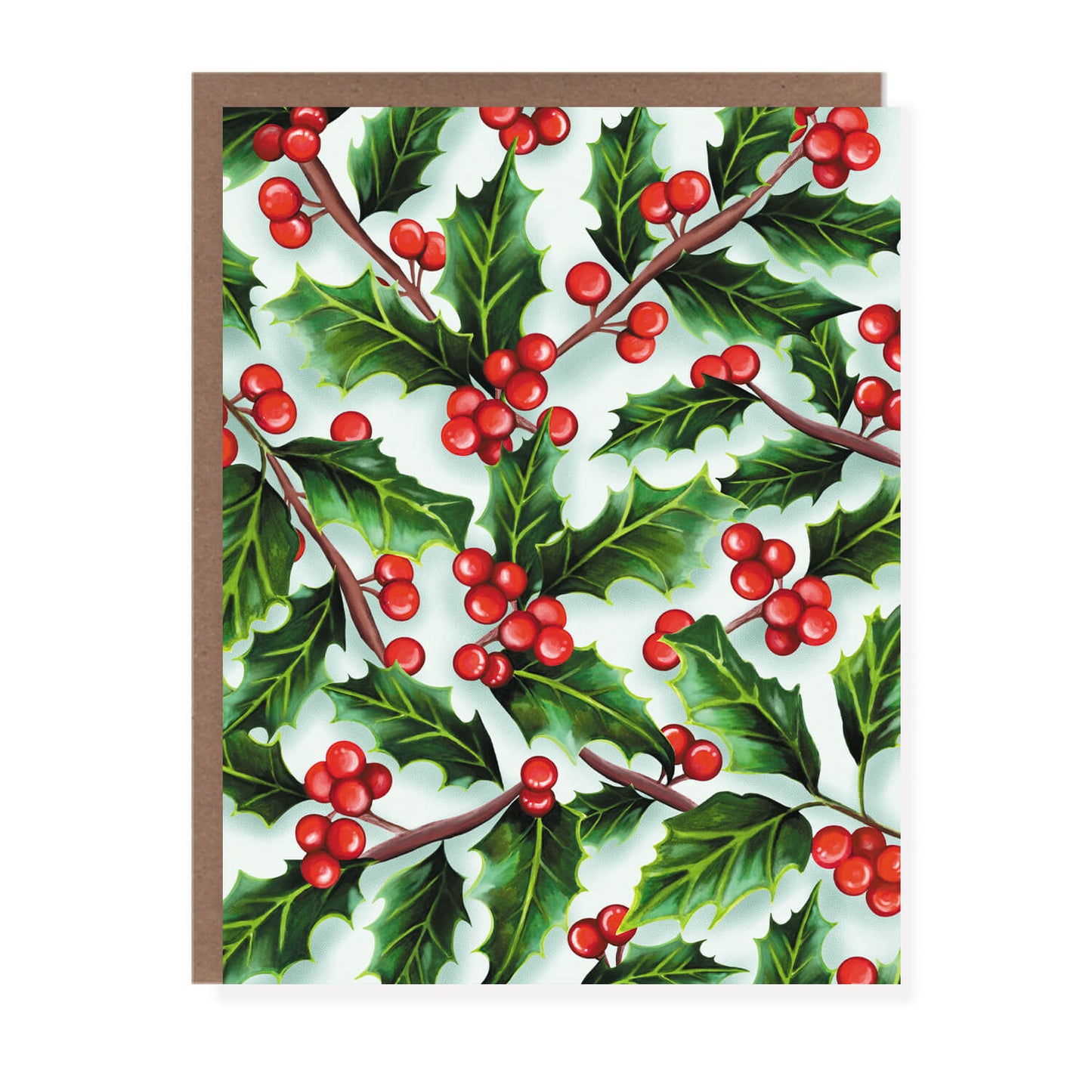 Holly Print Christmas Card - Case of 6