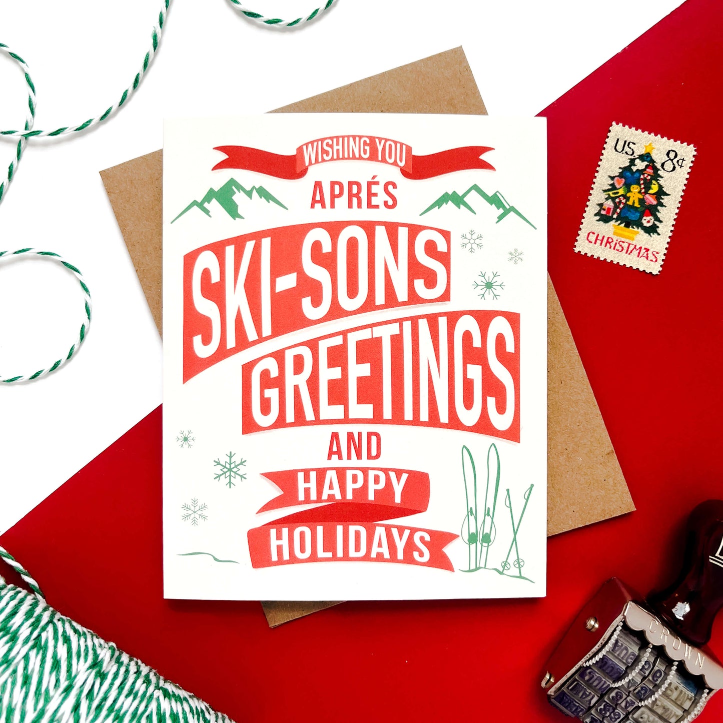 Apres Ski Seasons Greetings | Christmas Card - Case of 6