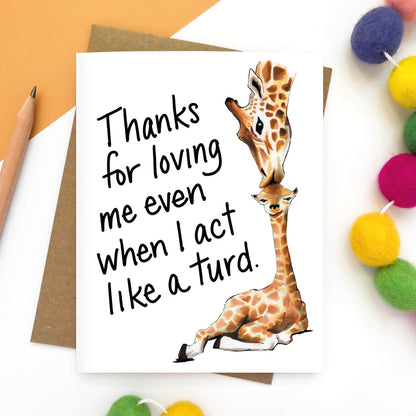 Giraffe Parent Card
