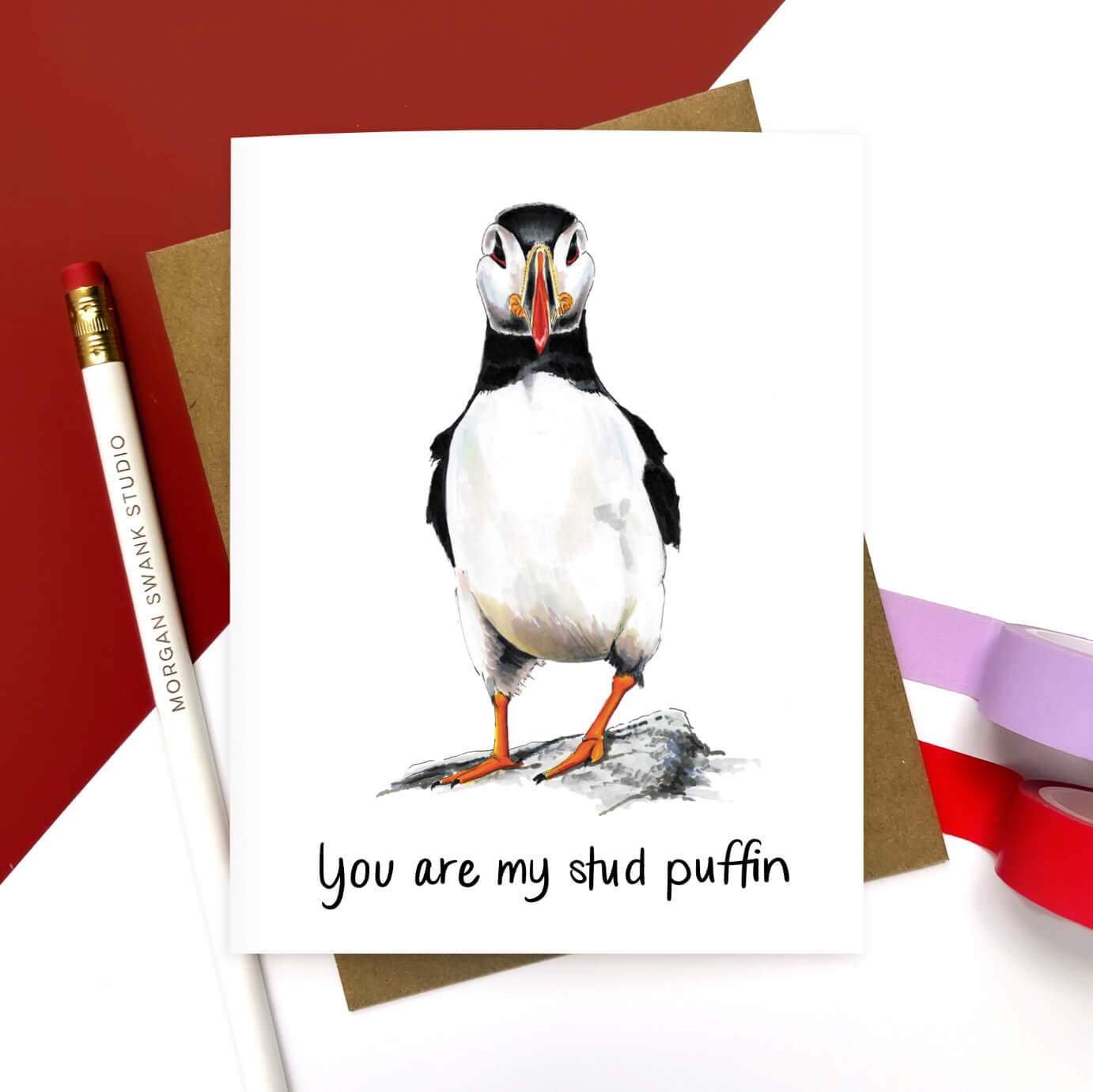 Stud Puffin | Punny Love Card