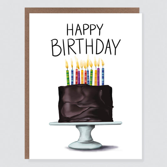 Chocolate Birthday Cake Card - Case of 6