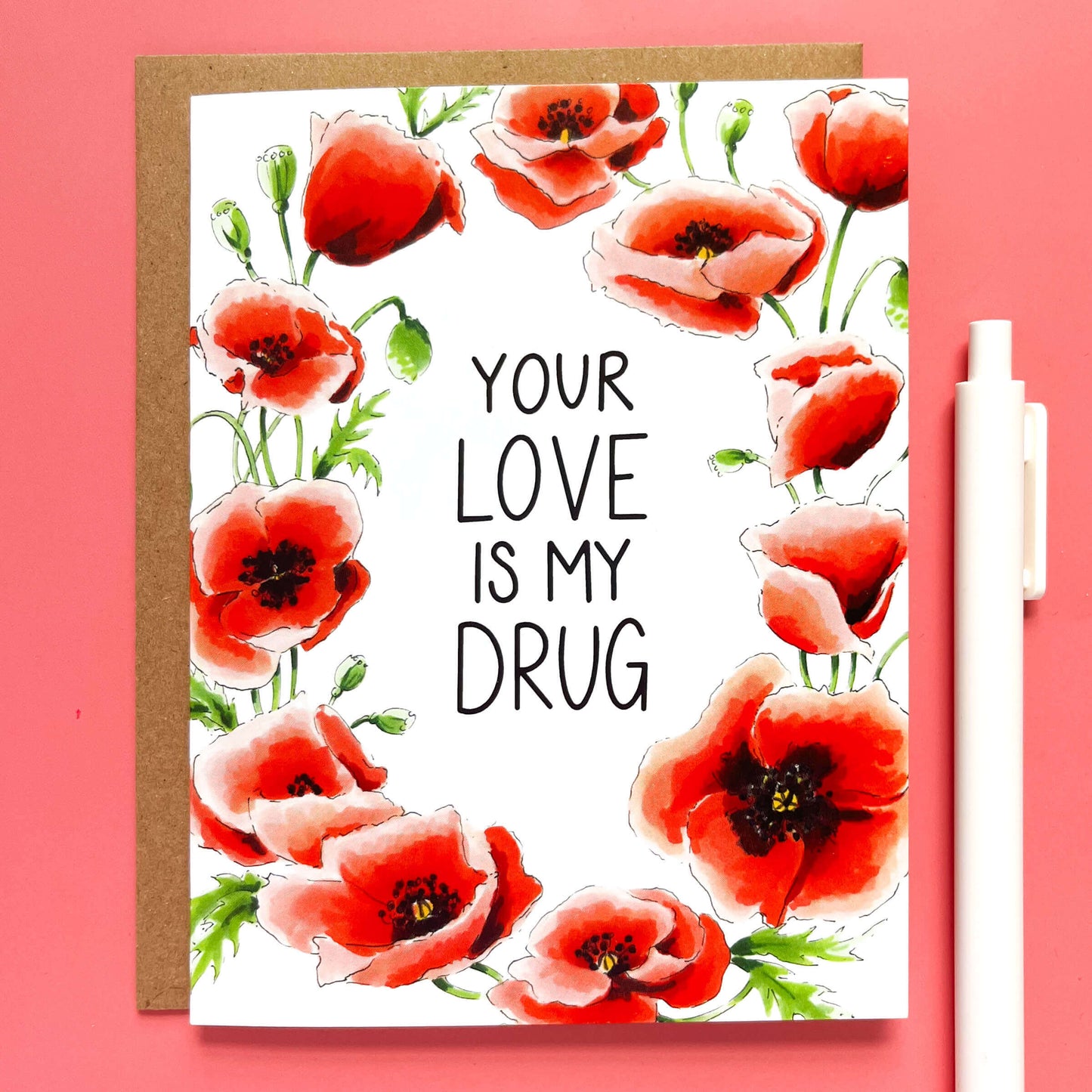 Love Drug Poppies Card - Case of 6