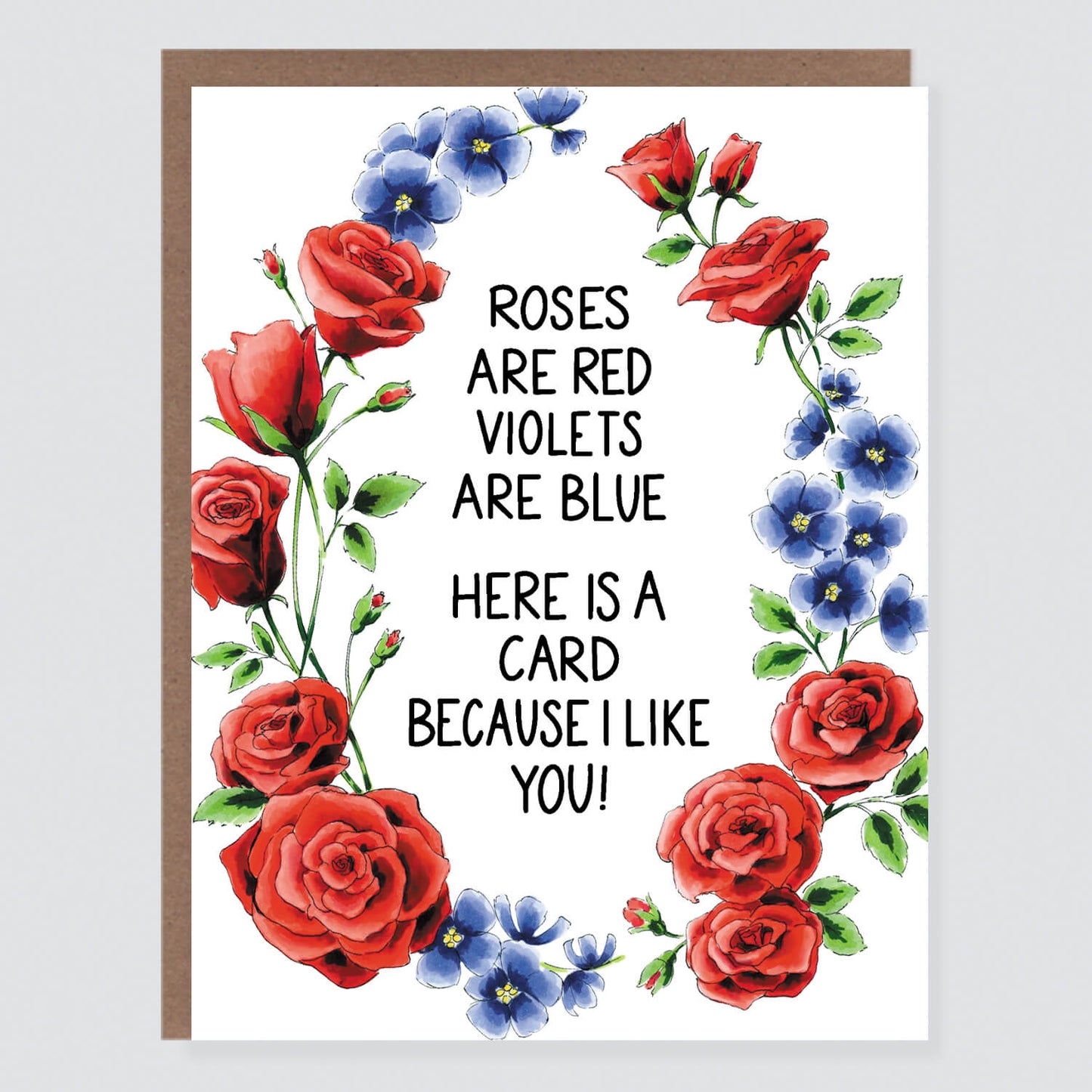 Roses and Violets I Like You Card - Case of 6