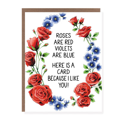 Roses and Violets I Like You Card - Case of 6