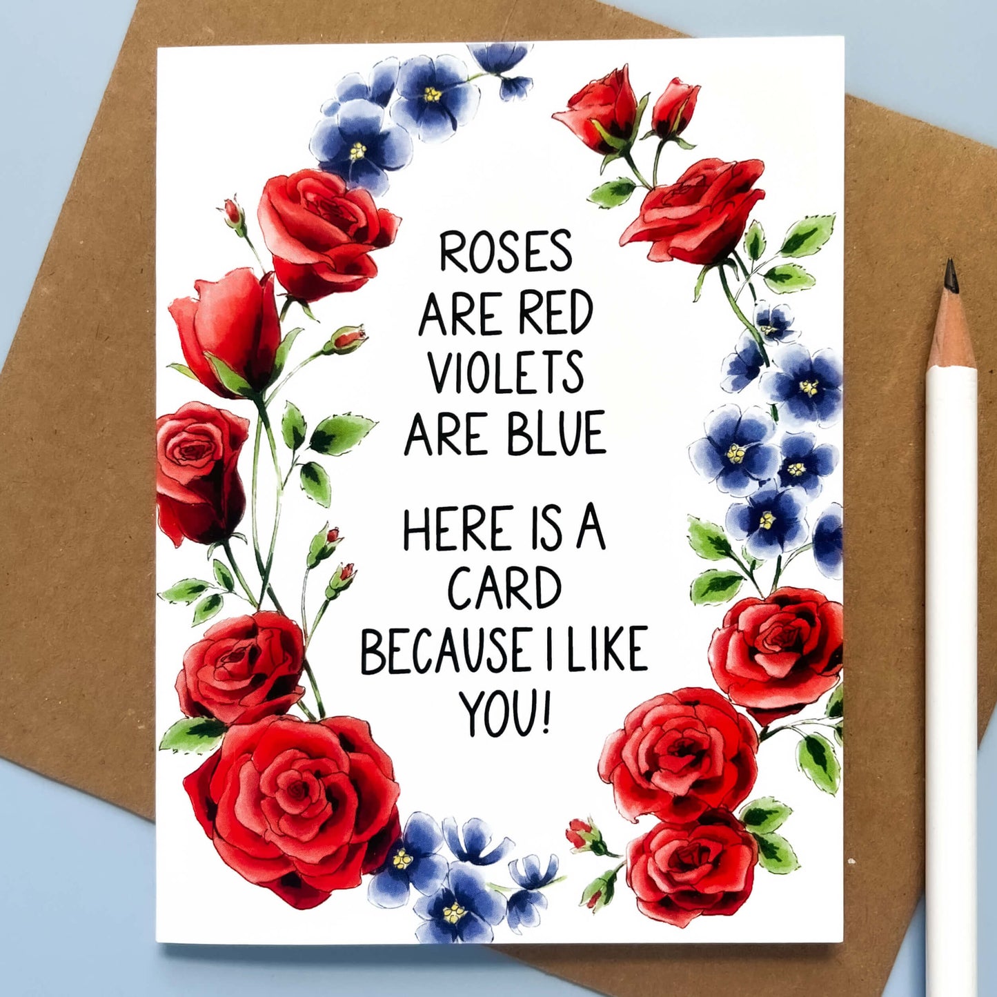 Roses and Violets I Like You Card - Case of 6