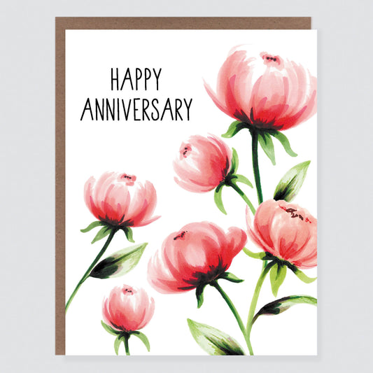 Anniversary Peonies Card - Case of 6