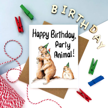 Party Animals Prairie Dogs Birthday Card - Case of 6