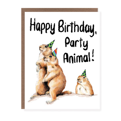 Party Animals Prairie Dogs Birthday Card - Case of 6