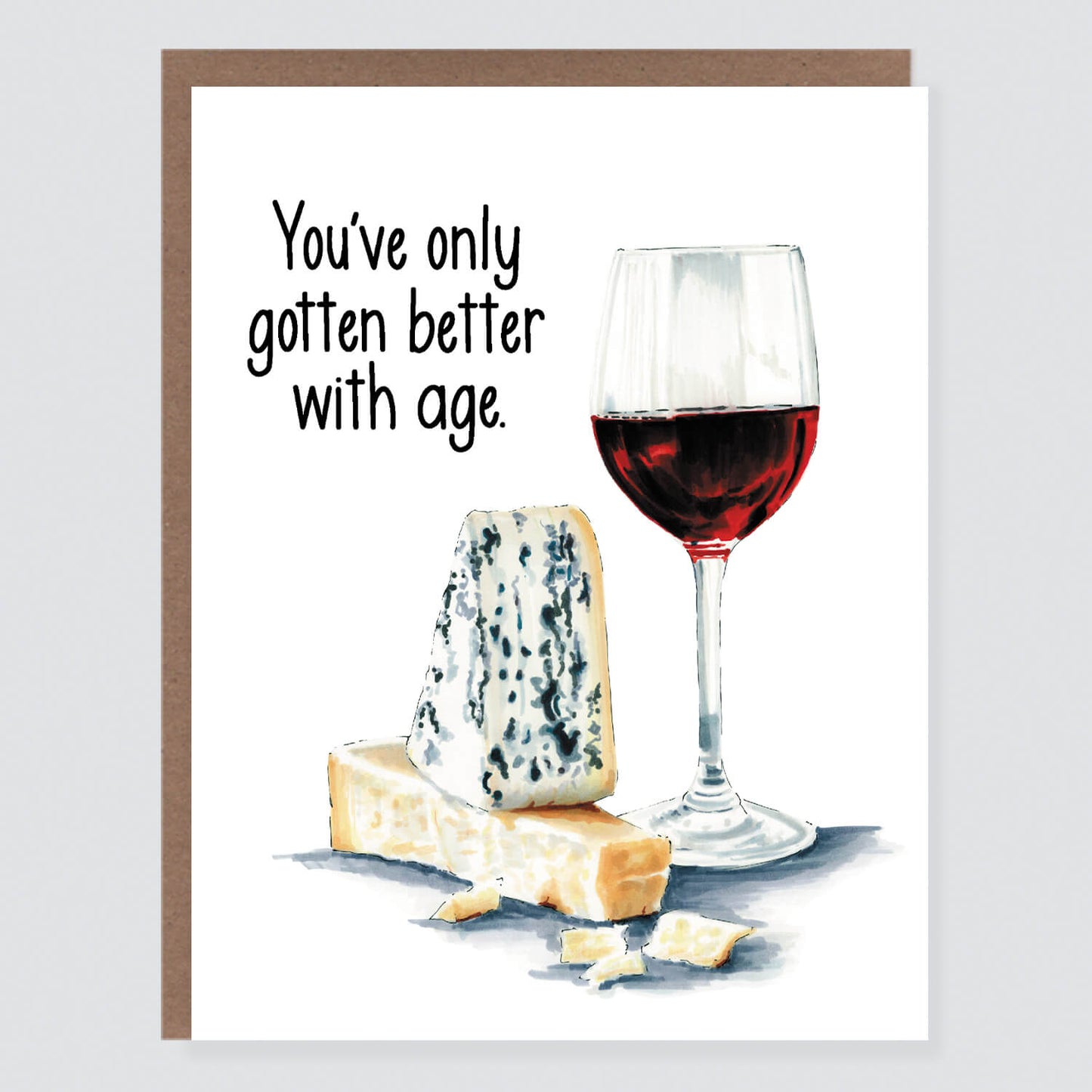 Wine and Cheese Better With Age Birthday Card - Case of 6