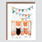 New Baby Crib With Corgi Dogs | New Baby Card - Case of 6