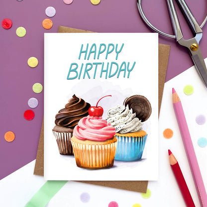 Cupcake Birthday Card - Case of 6