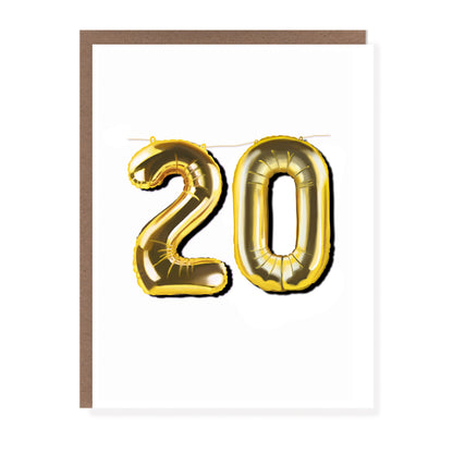 20 Balloon Milestone Birthday Card  - Case of 6
