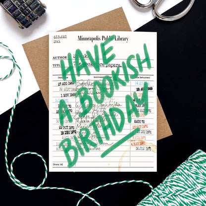 Library Card Bookish Birthday Card - Case of 6