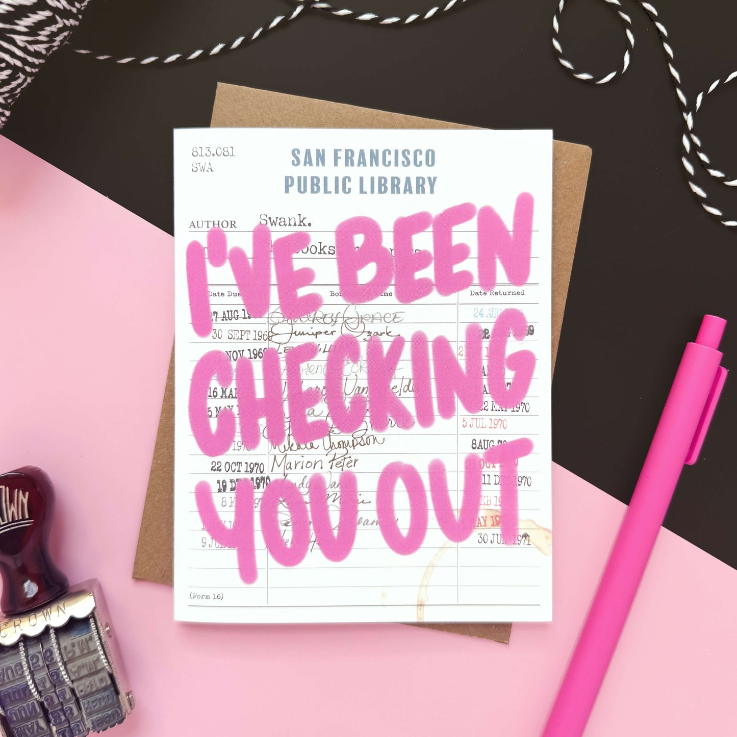 Checking You Out Book Love Card