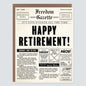 Vintage Newspaper Retirement Card