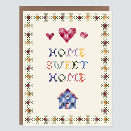 New Home Cross Stitch Card
