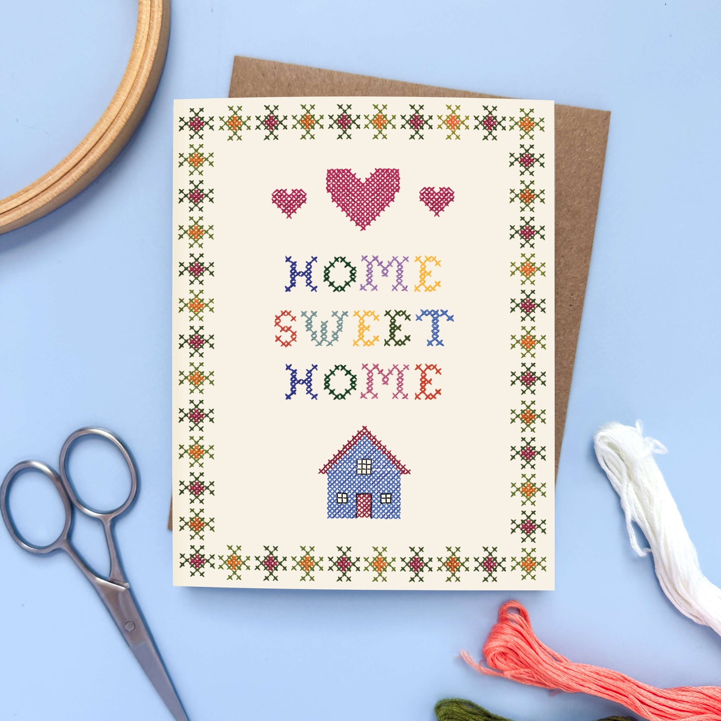 New Home Cross Stitch Card