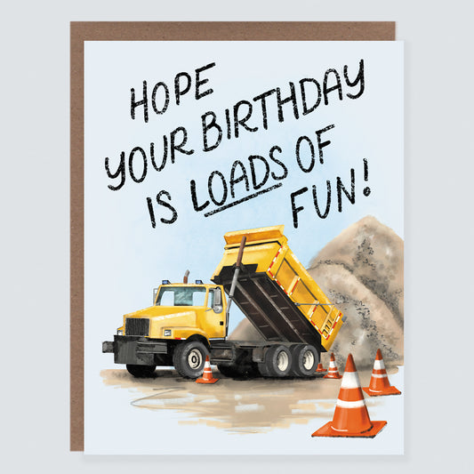 Construction Truck Birthday Card