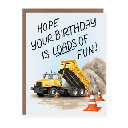 Construction Truck Birthday Card