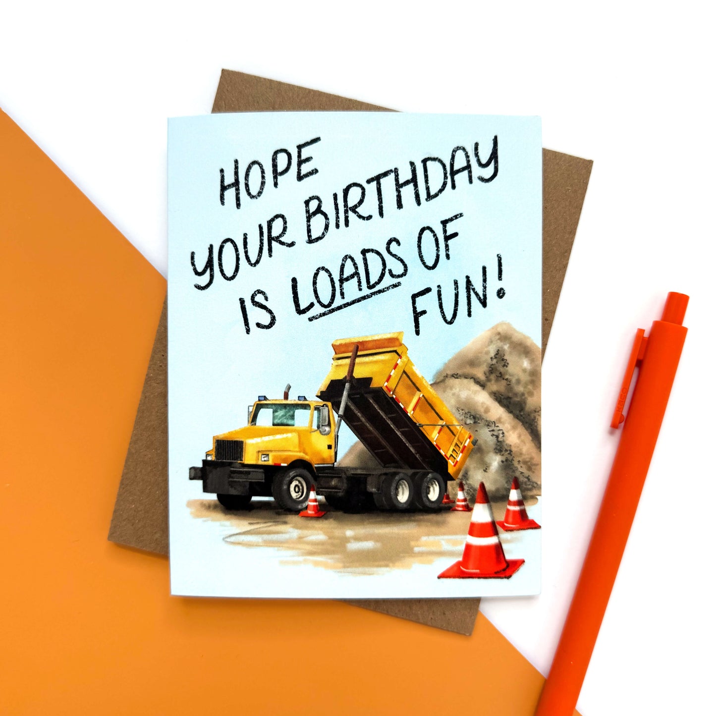 Construction Truck Birthday Card