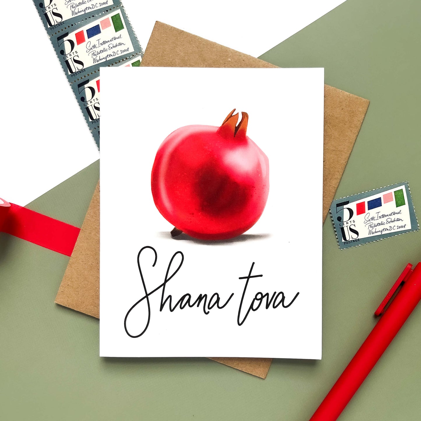 Shana Tova Pomegranate |  Rosh Hashanah Jewish New Year Card