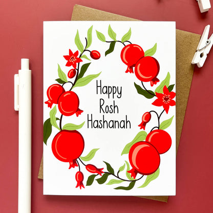 Rosh Hashanah Pomegranate Card - Case of 6