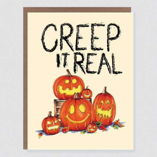 Creep It Real Pumpkins Card - Case of 6