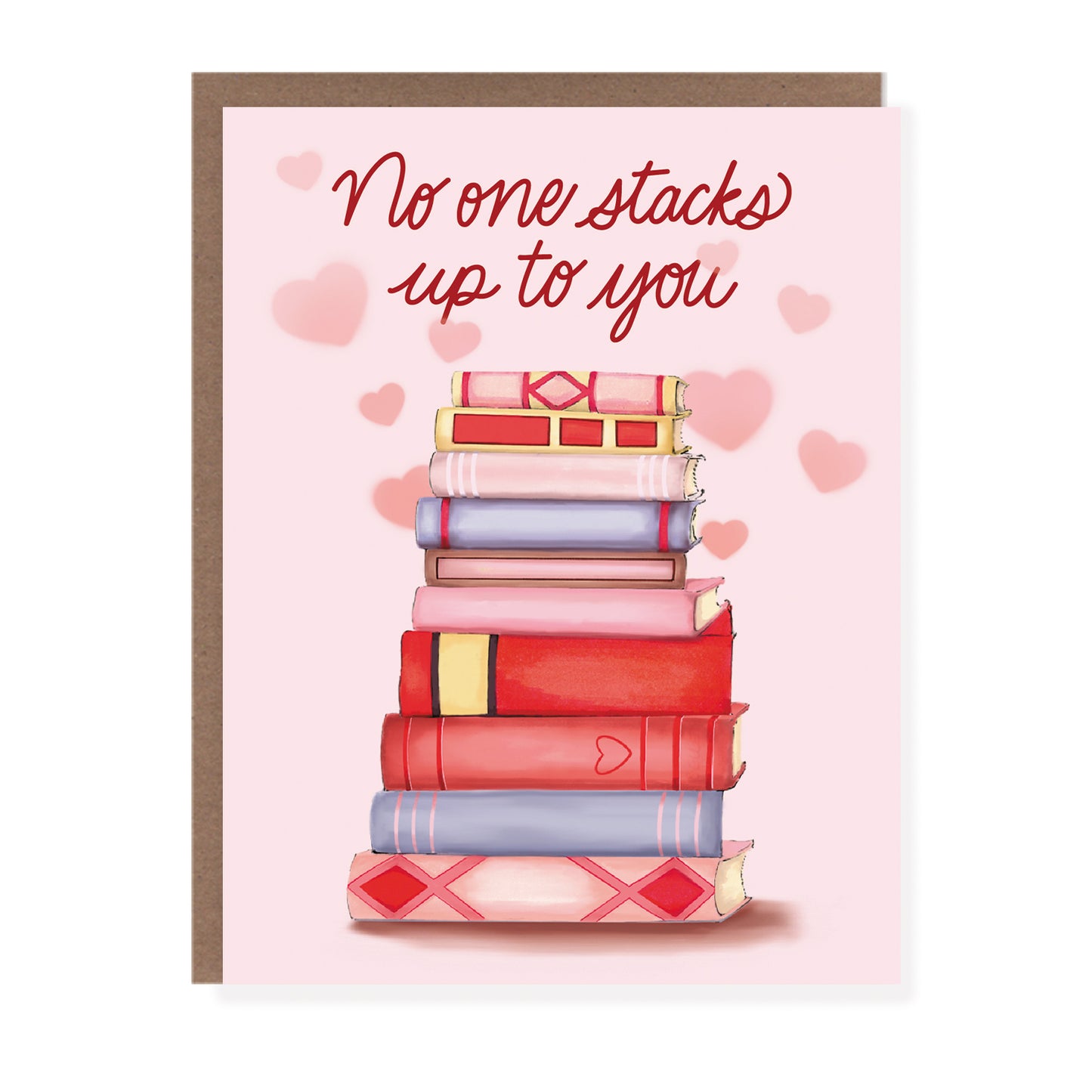 Book Stack Love Valentines Card - Case of 6