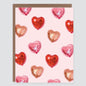 Balloon Repeat Hearts Valentines Love Card - Case of 6