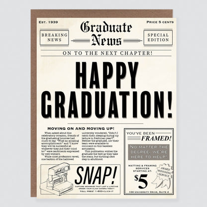 Newspaper Graduation Card - Case of 6