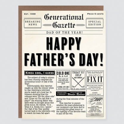 Newspaper Father's Day Card - Case of 6