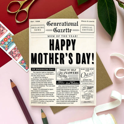 Newspaper Mother's Day Card - Case of 6