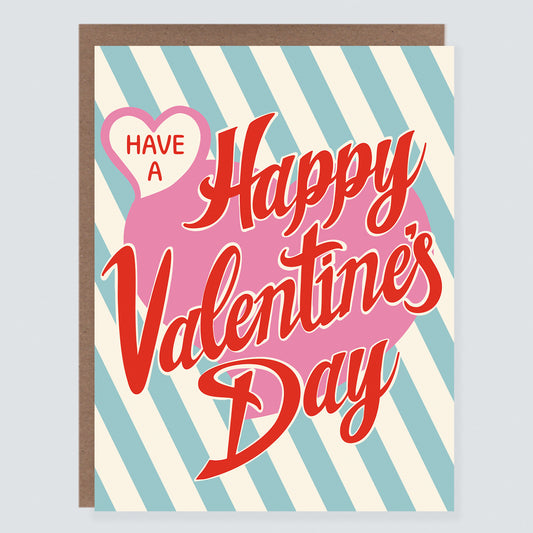 Retro Stripes Valentine's Day Card - Case of 6