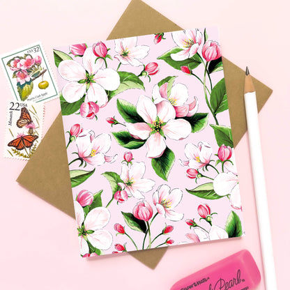 Apple Blossom Floral Card - Case of 6