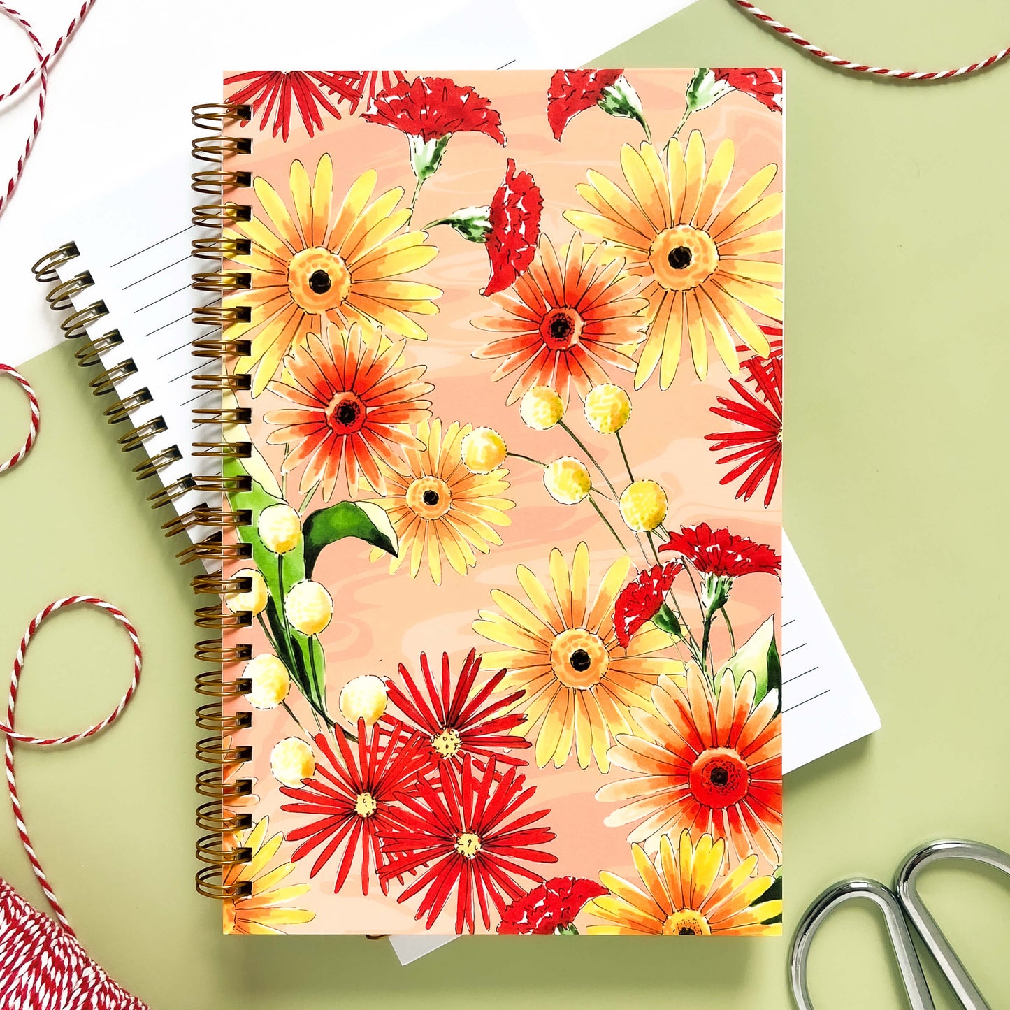 Gerbera Daisy Floral Notebook - Case of 4