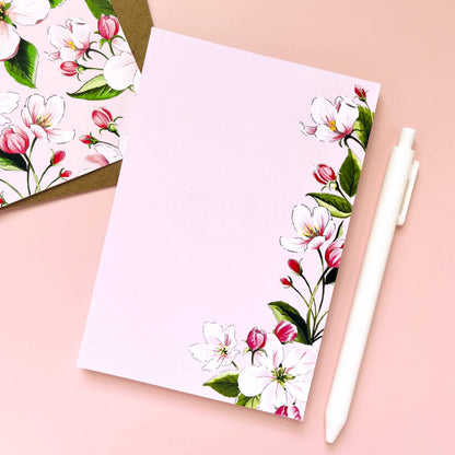 Apple Blossom Floral Notepad - Case of 4