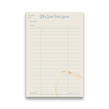 Library Card Book Notepad - Case of 4